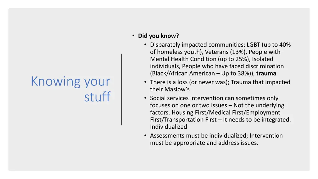 did you know disparately impacted communities