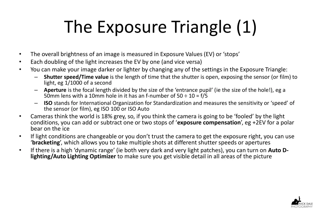 the exposure triangle 1