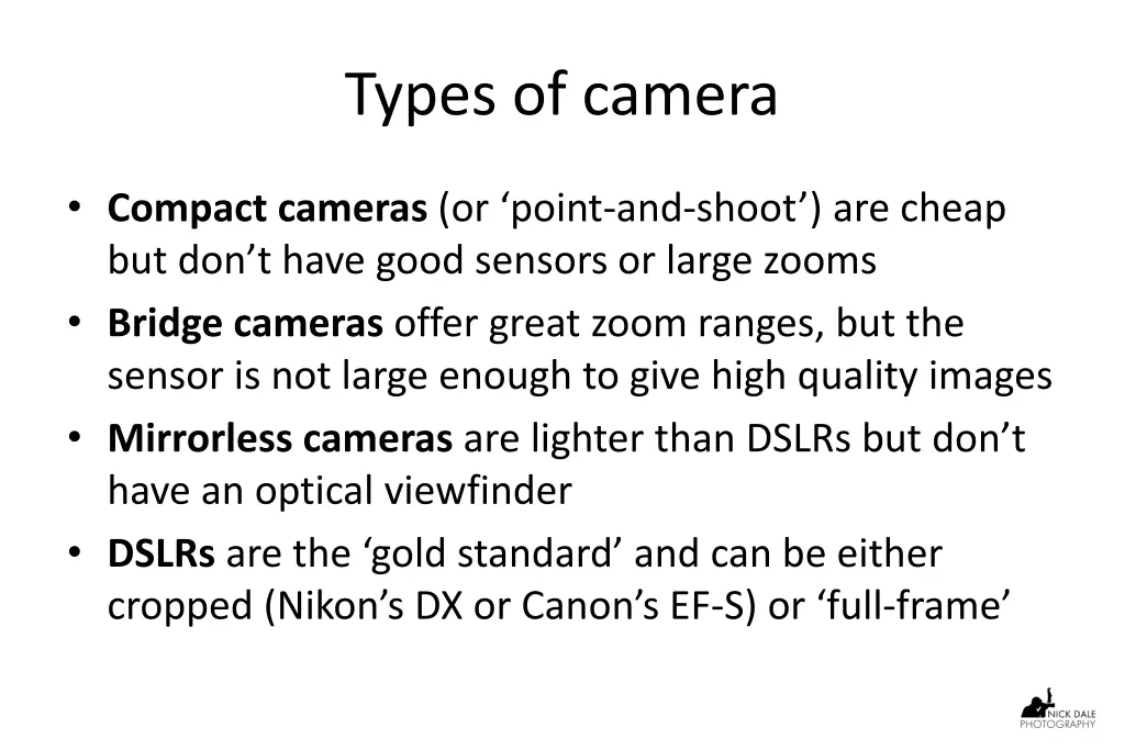 types of camera