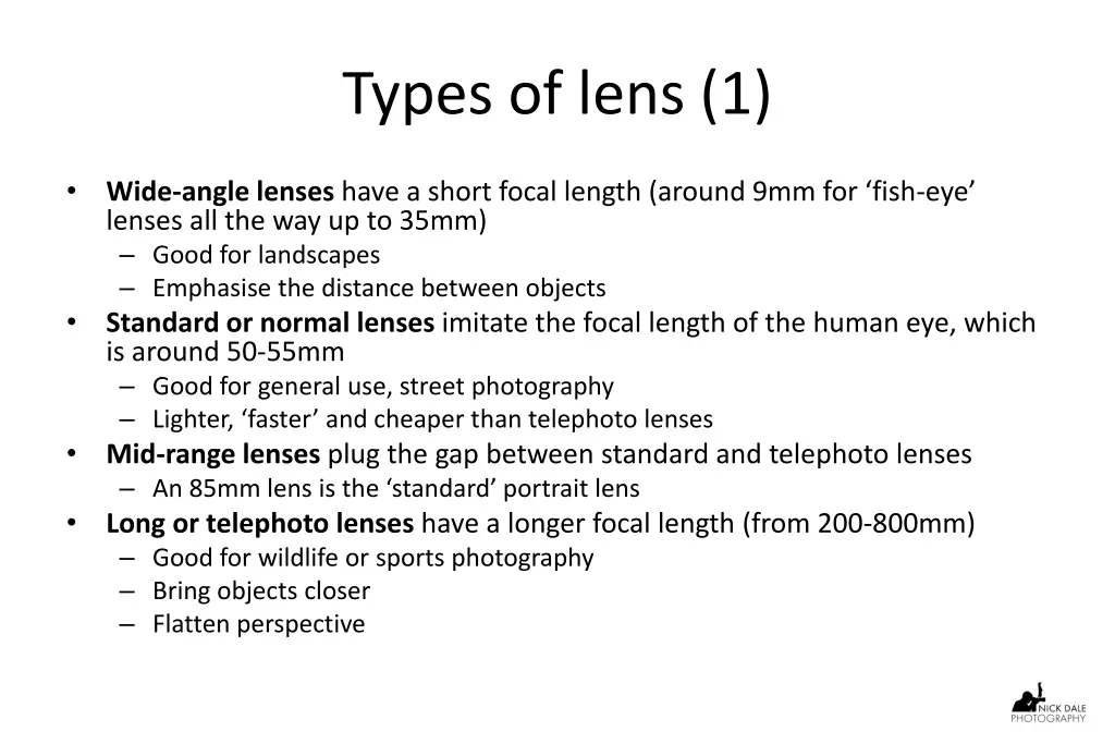 types of lens 1