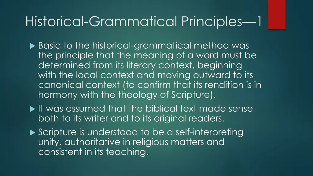 historical grammatical principles 1