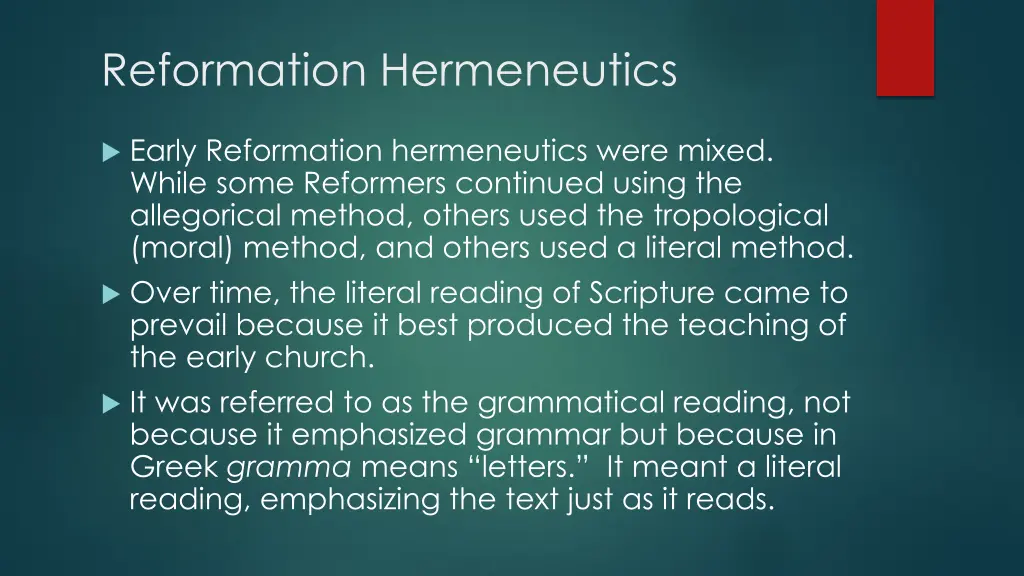 reformation hermeneutics