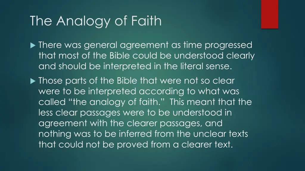 the analogy of faith