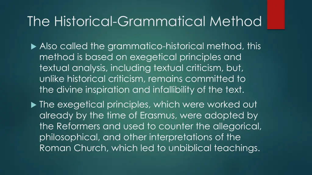 the historical grammatical method