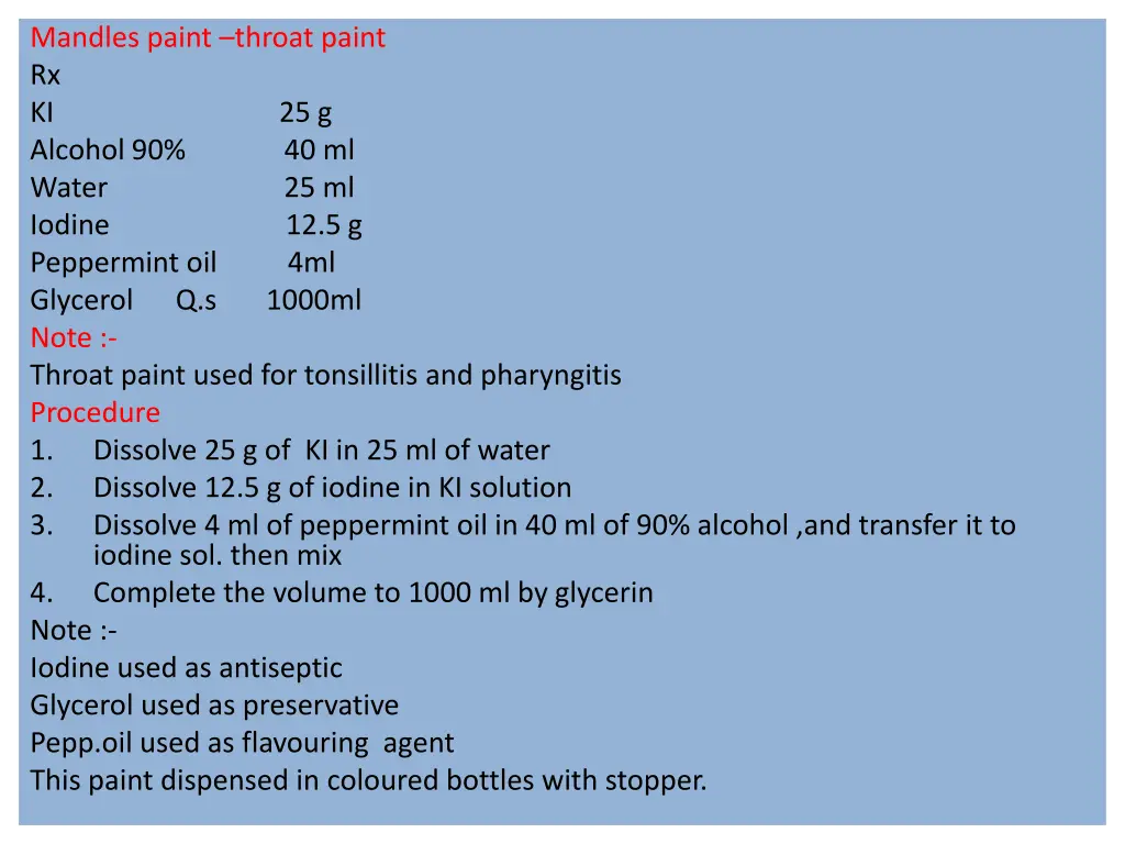 mandles paint throat paint rx ki 25 g alcohol