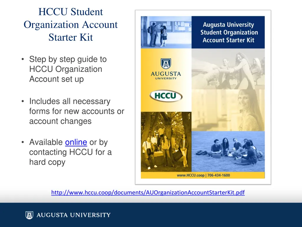 hccu student organization account starter kit