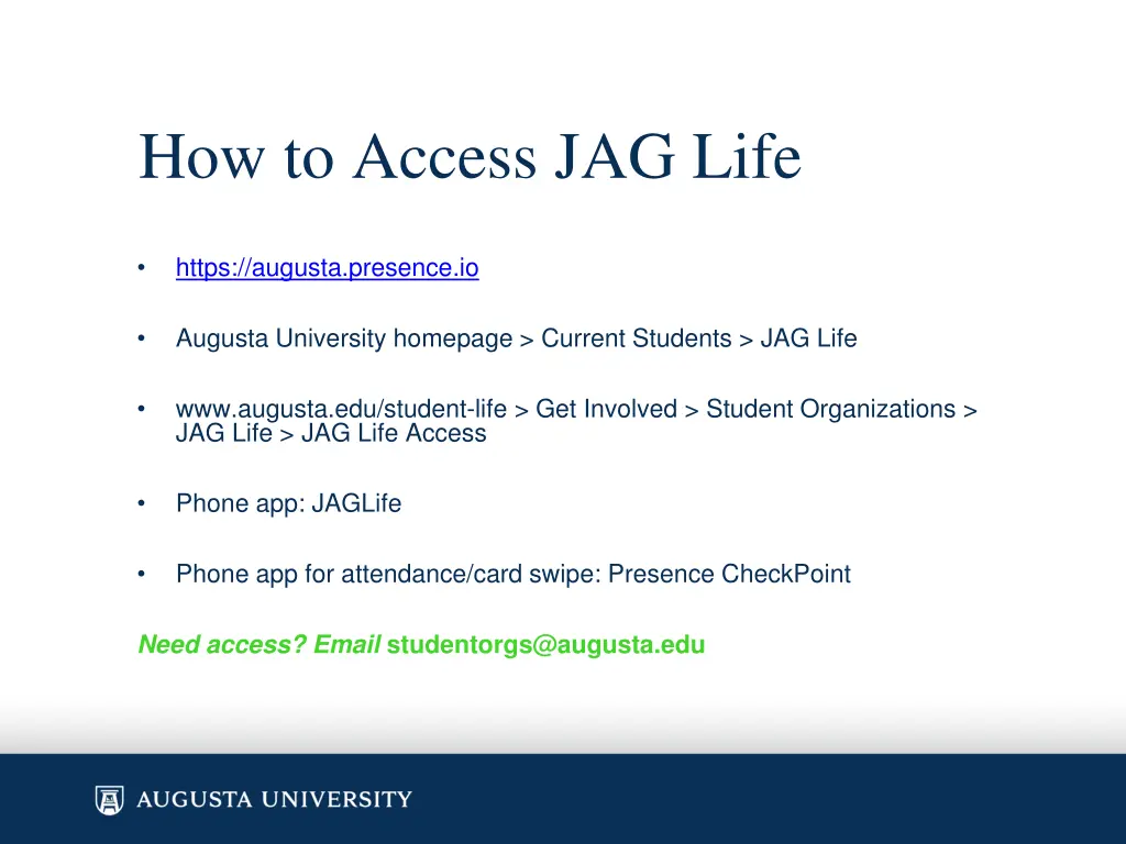 how to access jag life