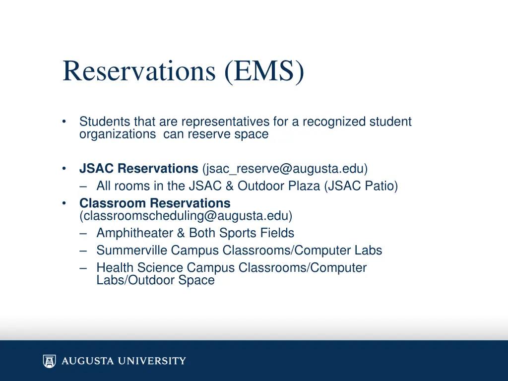 reservations ems