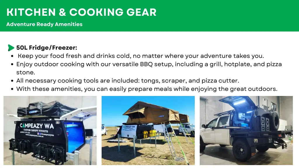 kitchen cooking gear adventure ready amenities