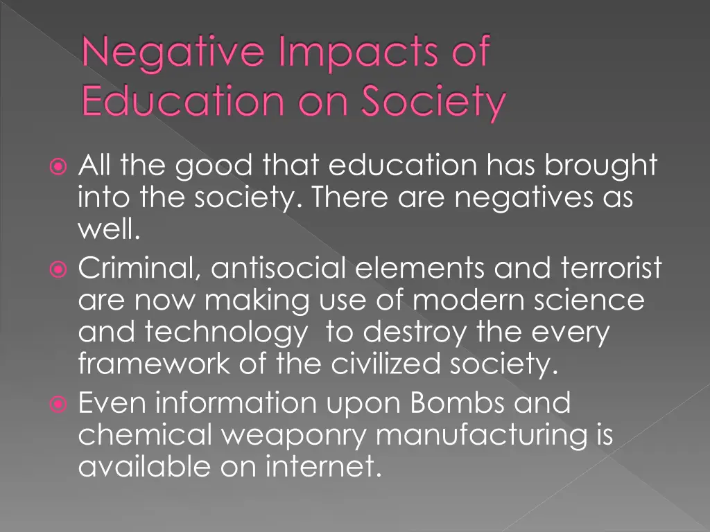 negative impacts of education on society