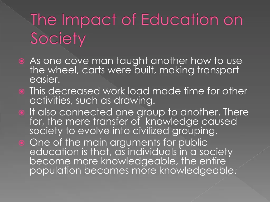 the impact of education on society