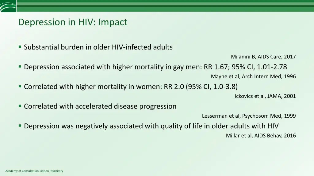 depression in hiv impact 1