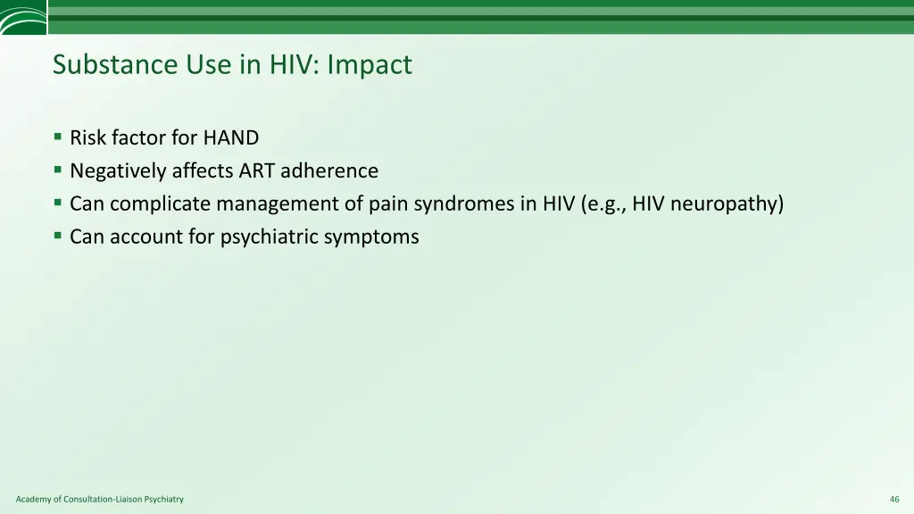 substance use in hiv impact