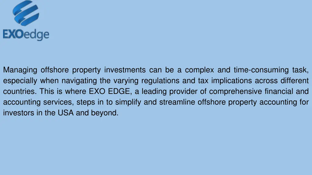 managing offshore property investments