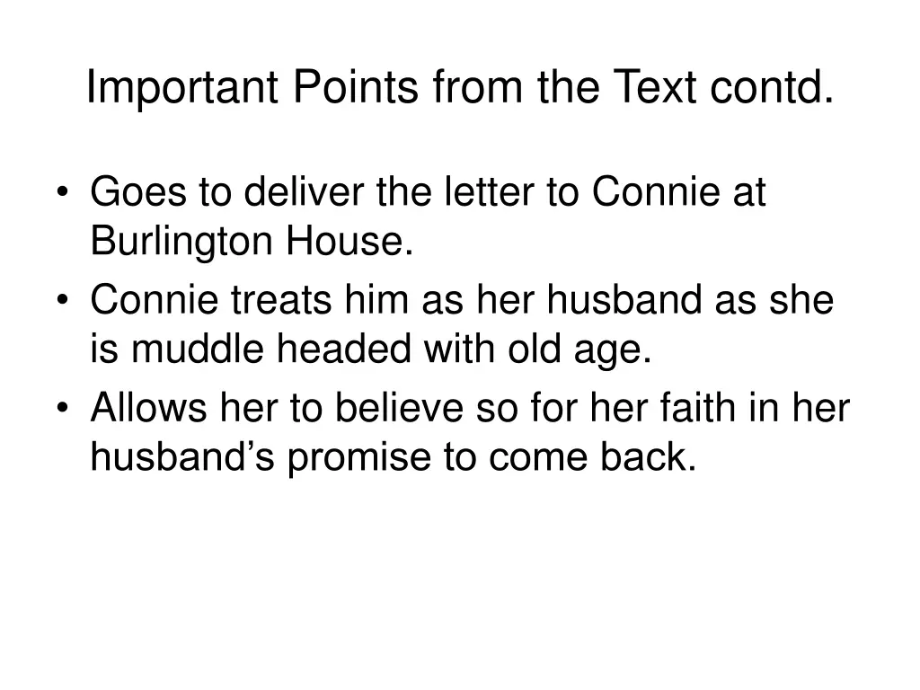 important points from the text contd