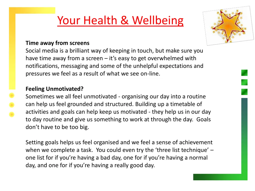 your health wellbeing