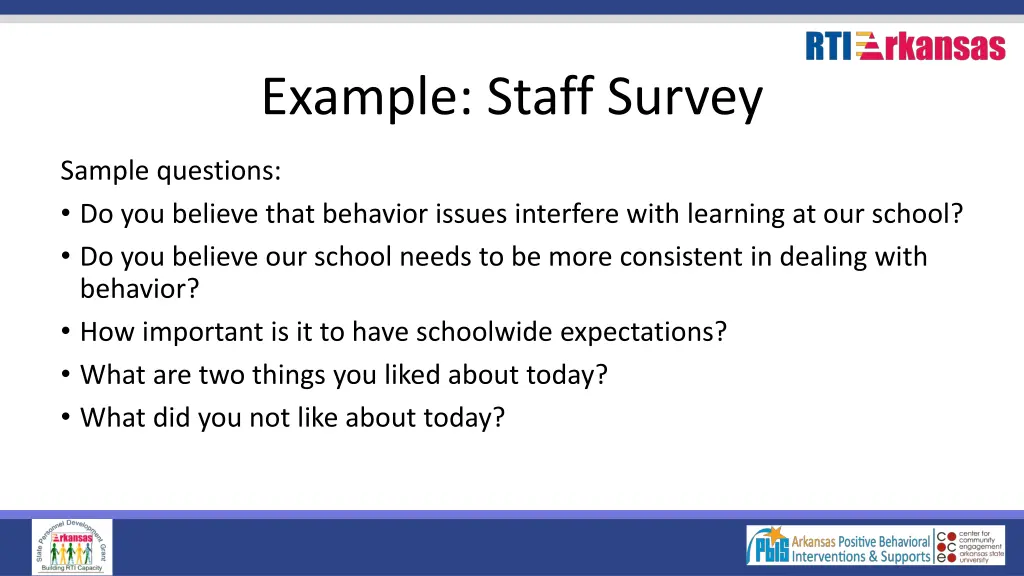 example staff survey