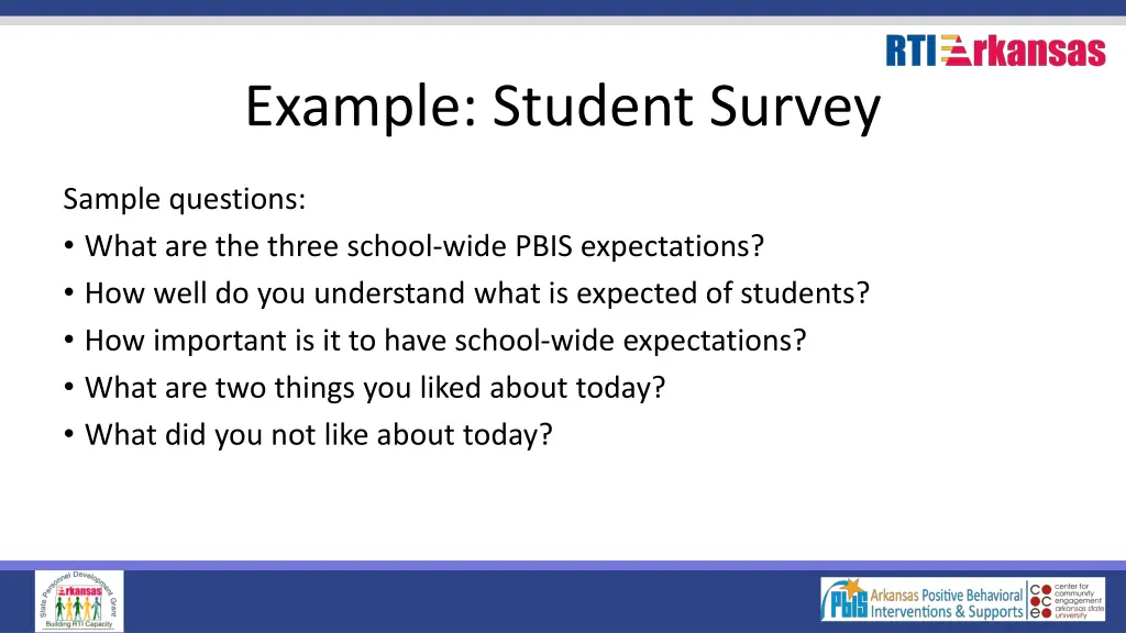 example student survey