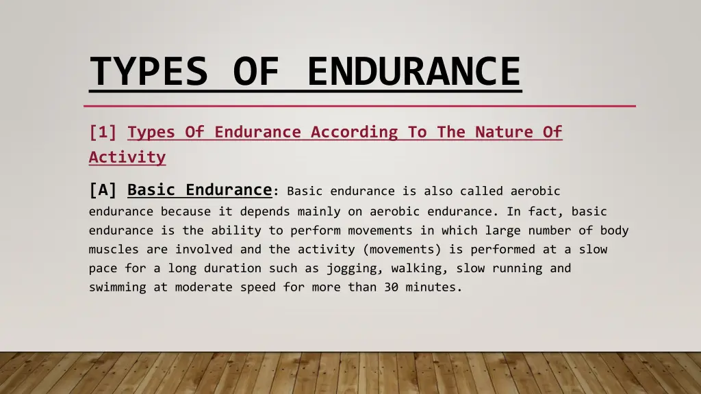 types of endurance