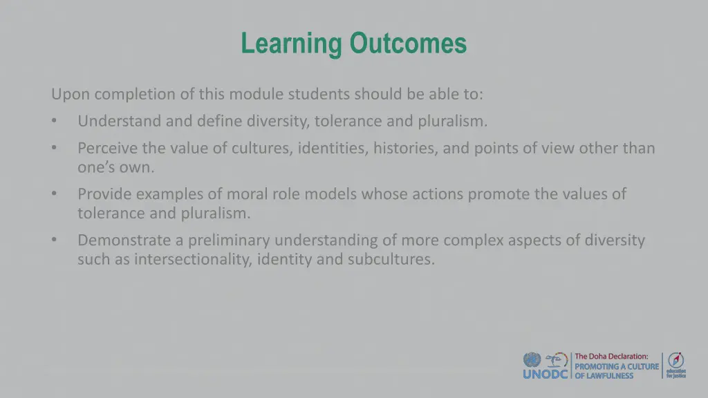 learning outcomes