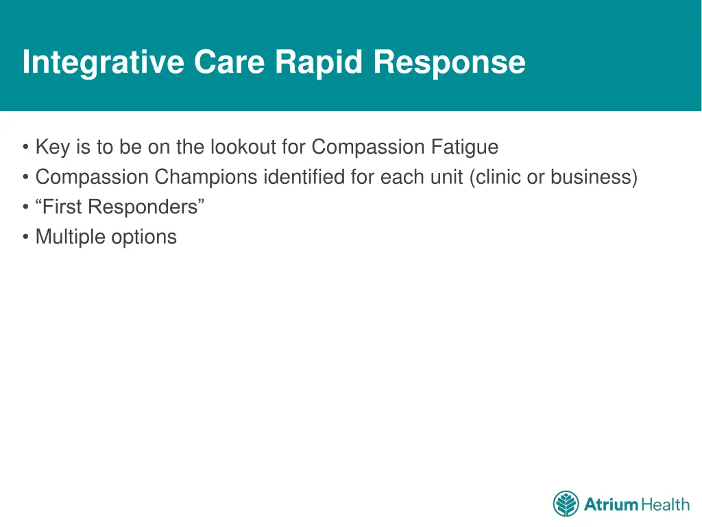 integrative care rapid response