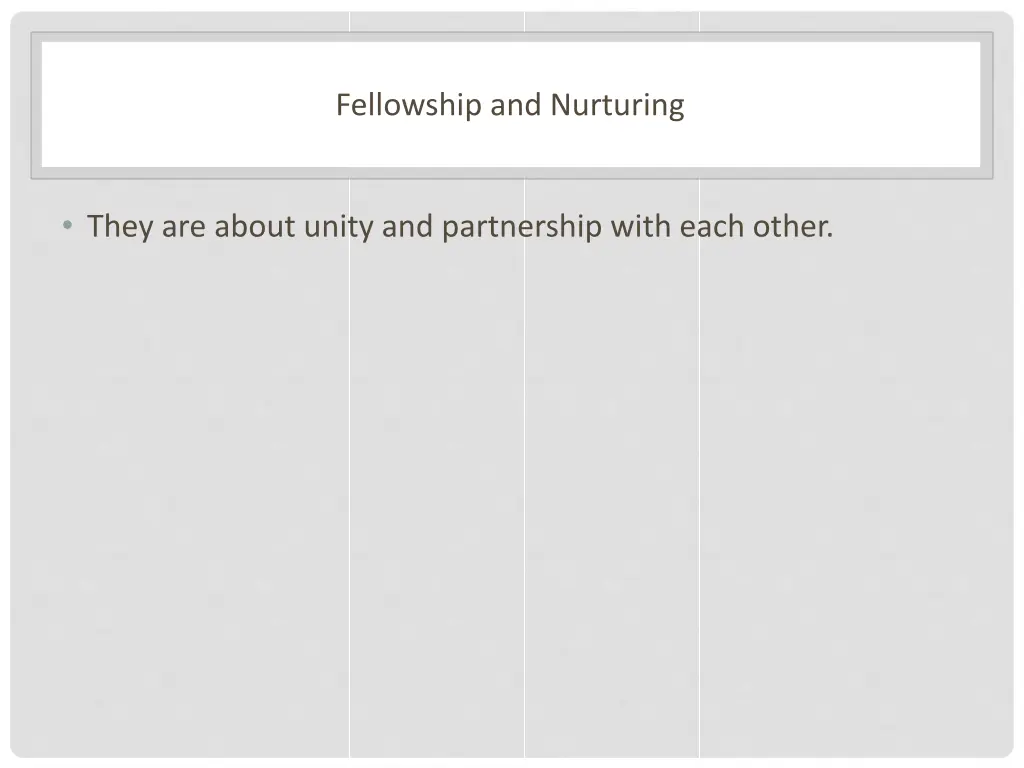 fellowship and nurturing 2