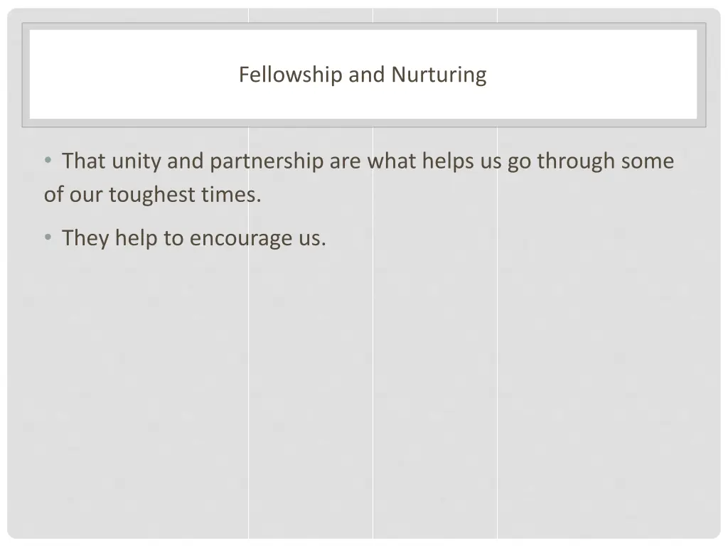 fellowship and nurturing 3