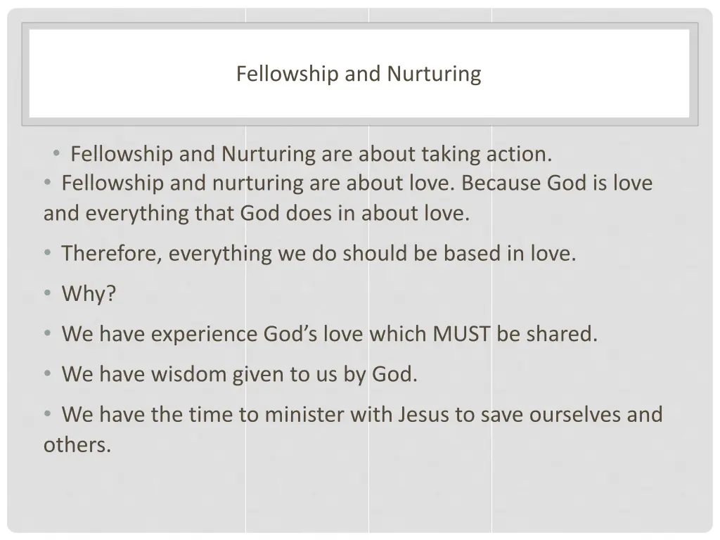 fellowship and nurturing 4