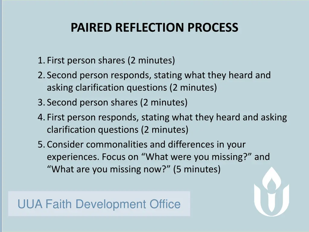 paired reflection process