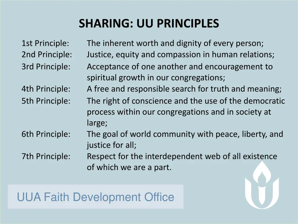 sharing uu principles