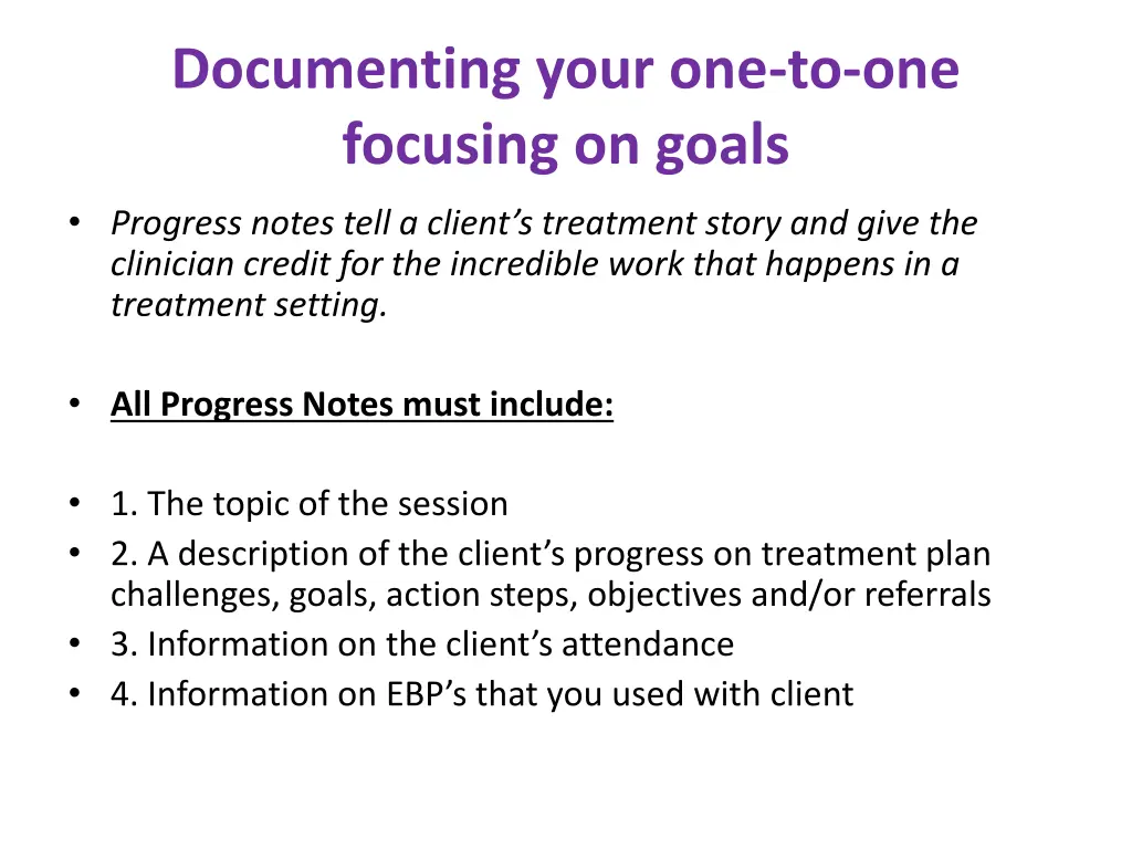 documenting your one to one focusing on goals