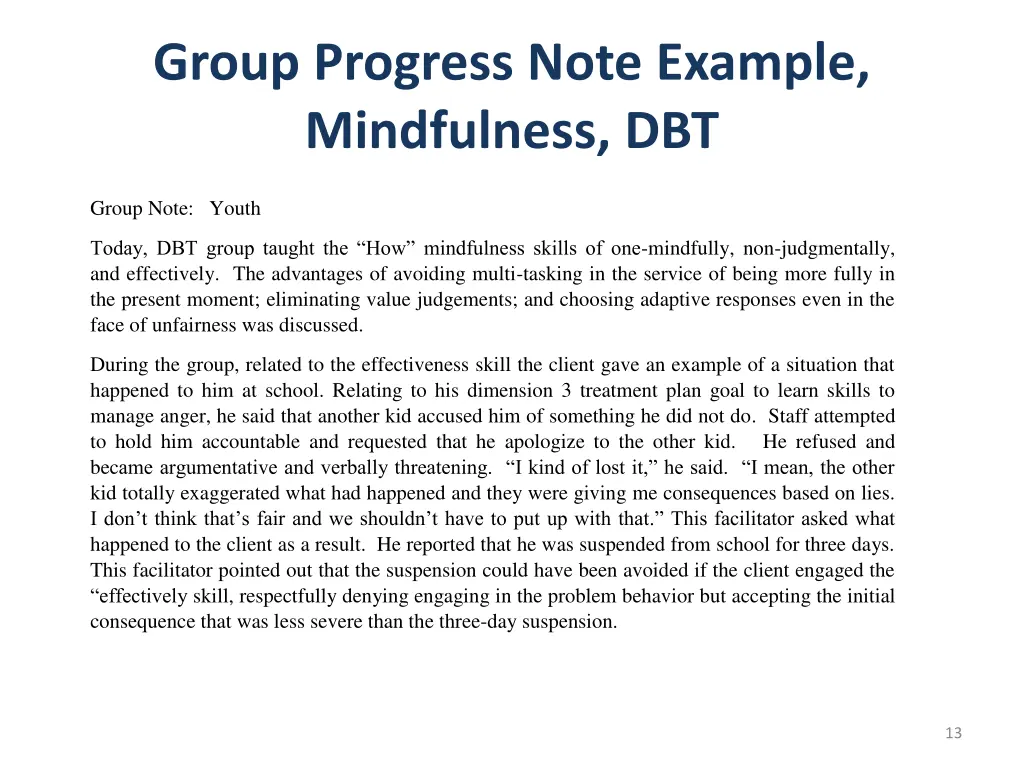 group progress note example mindfulness dbt 1