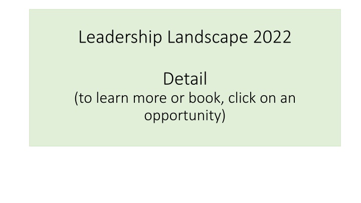 leadership landscape 2022