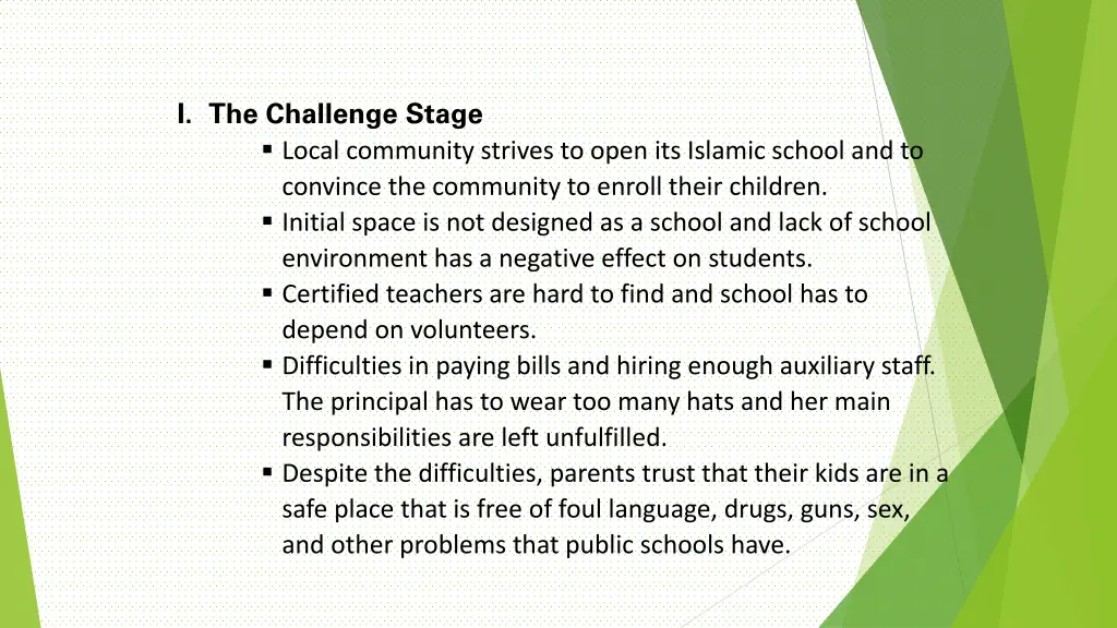 i the challenge stage local community strives