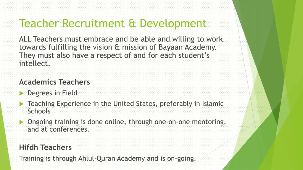 teacher recruitment development