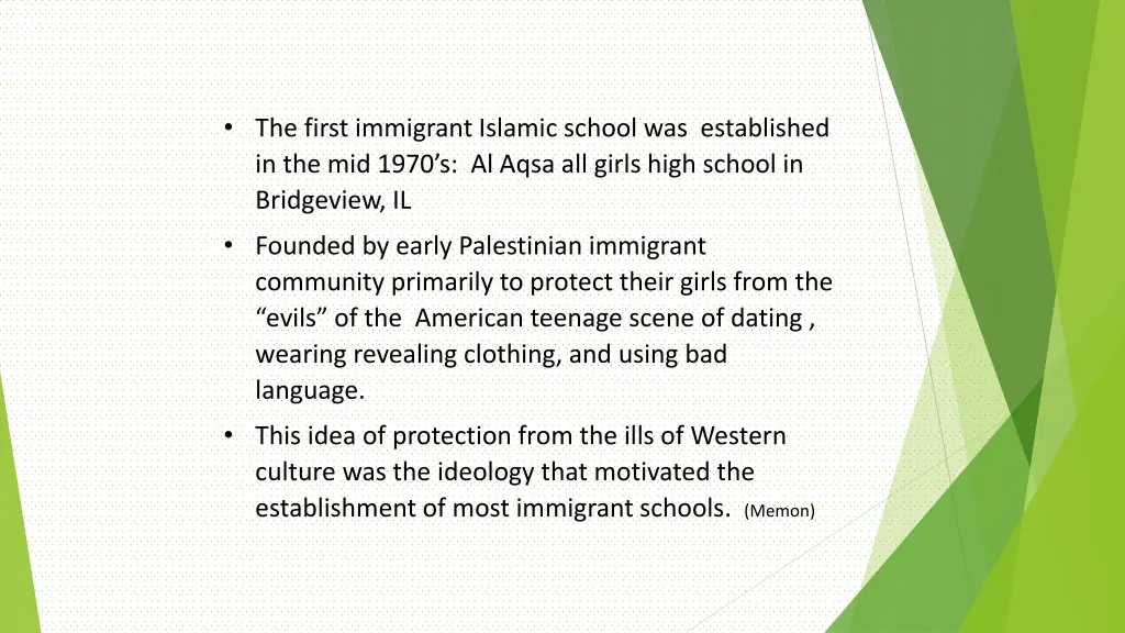 the first immigrant islamic school