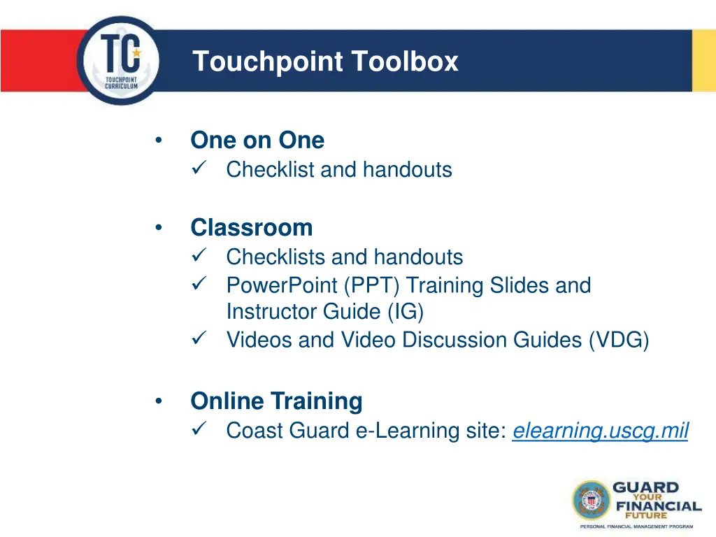 touchpoint toolbox