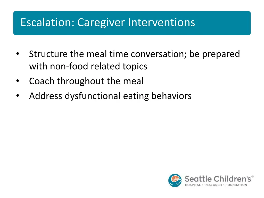 escalation caregiver interventions