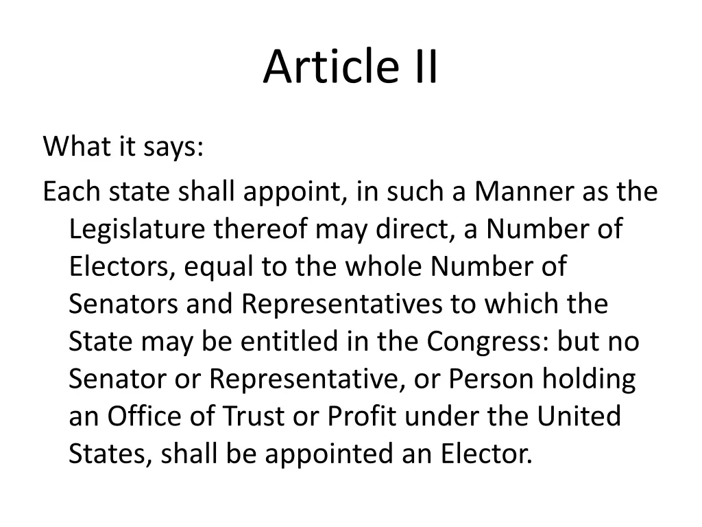 article ii 1