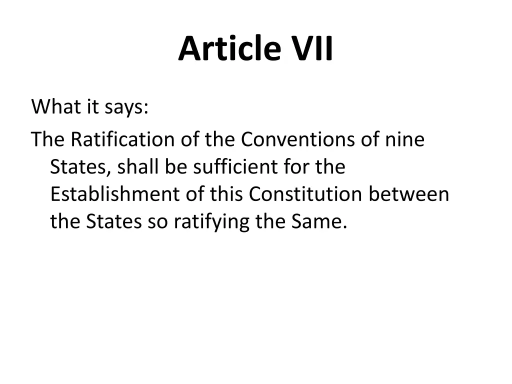 article vii