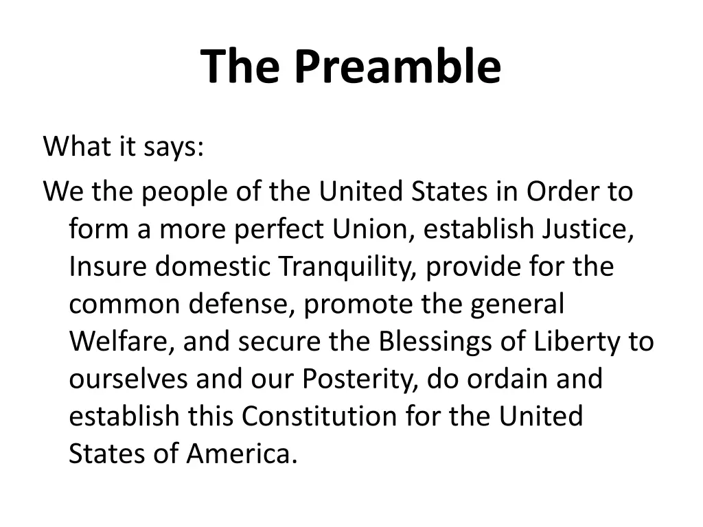 the preamble