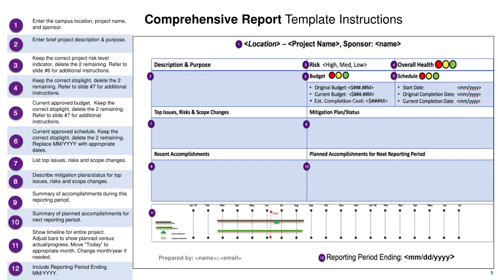 comprehensive report template instructions