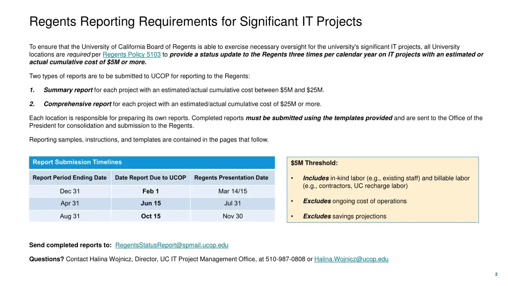 regents reporting requirements for significant