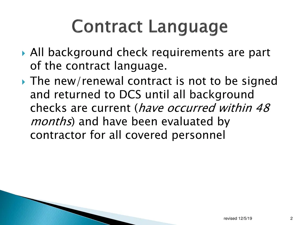 all background check requirements are part