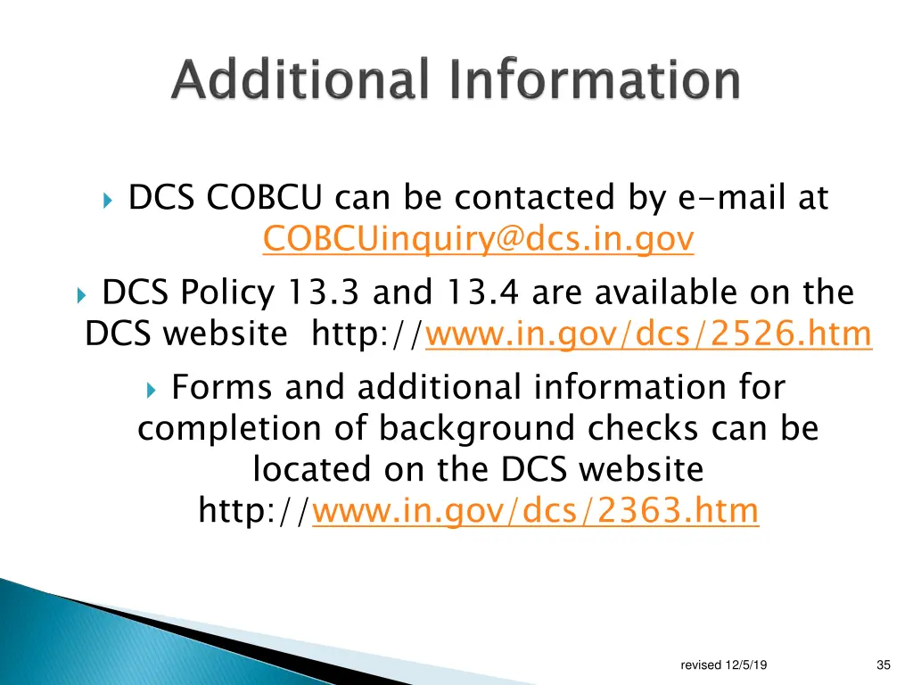 dcs cobcu can be contacted by e mail