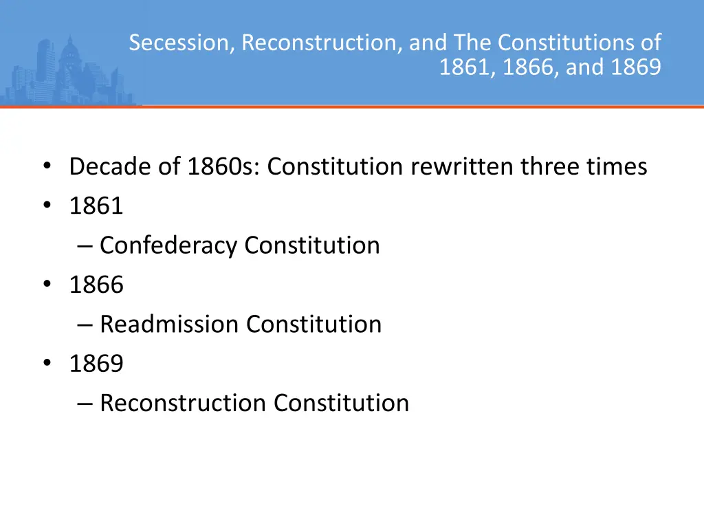 secession reconstruction and the constitutions of