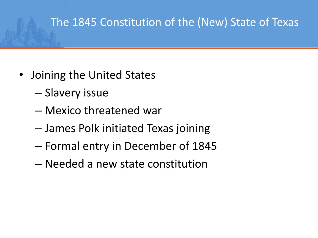 the 1845 constitution of the new state of texas