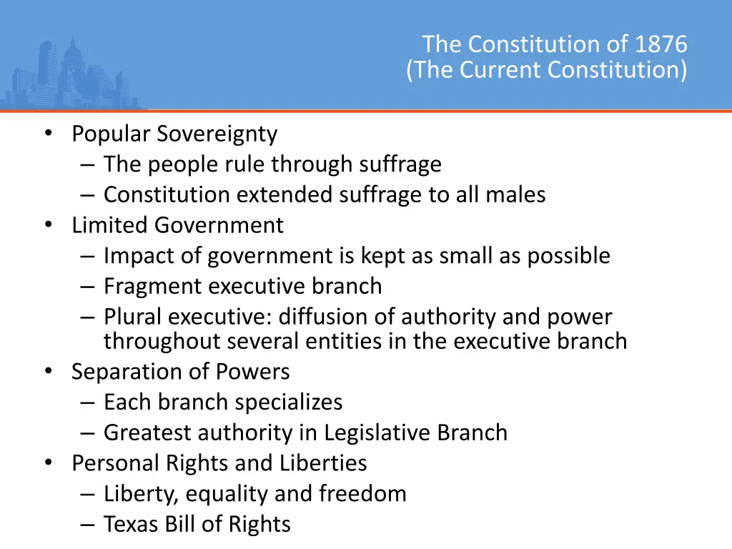 the constitution of 1876 the current constitution