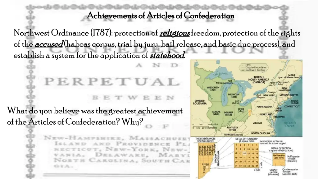 achievements of articles of confederation 2