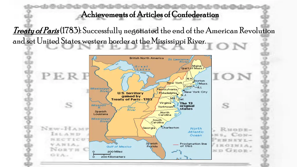 achievements of articles of confederation